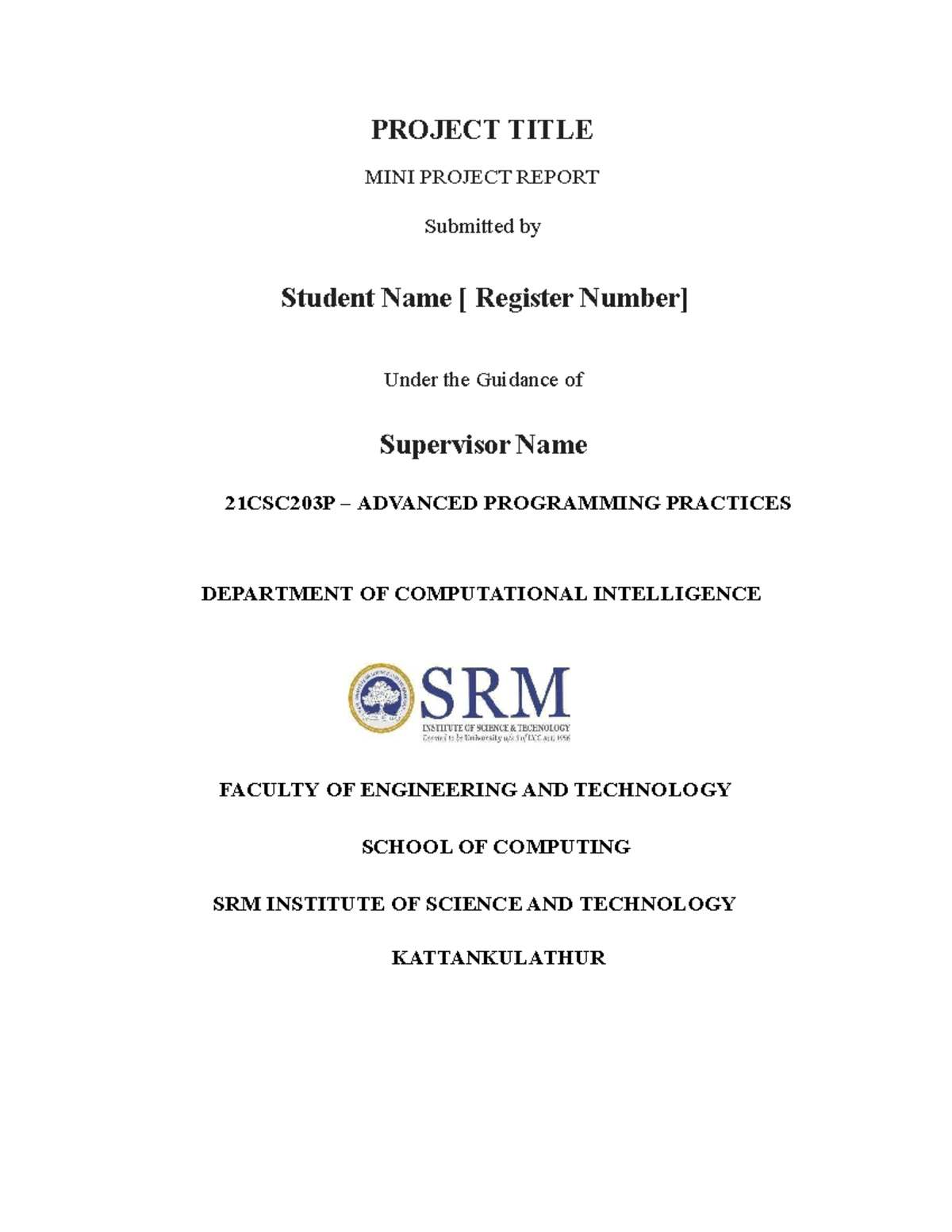 21CSC203P Mini project report on alumni connect using Python - Studocu