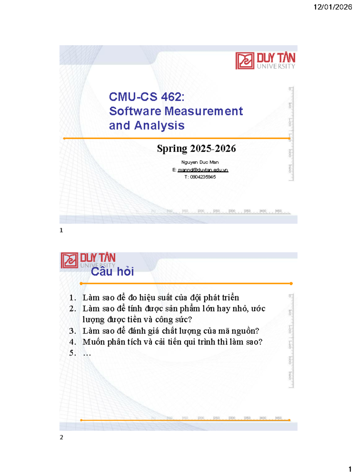 CMU-CS 462 - Software Measurement and Analysis Lecture Notes - Studocu