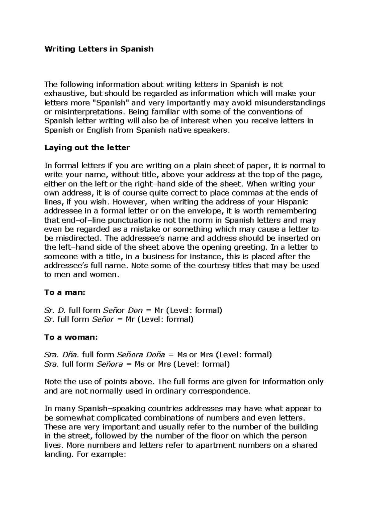 Spanish Letter Writing Guide: Structure, Greetings & Tips - Studeersnel