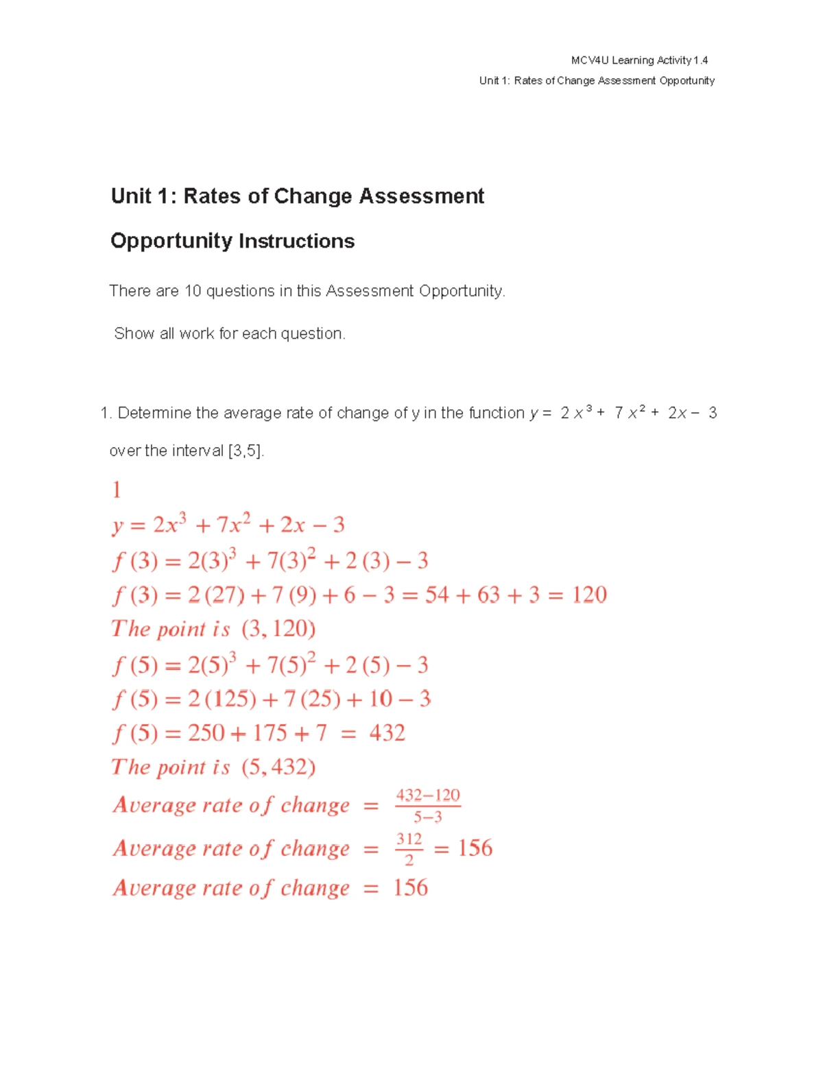 Unit 5 Assignment - Calculus and Vectors - Unit 5 - It is a scalar ...