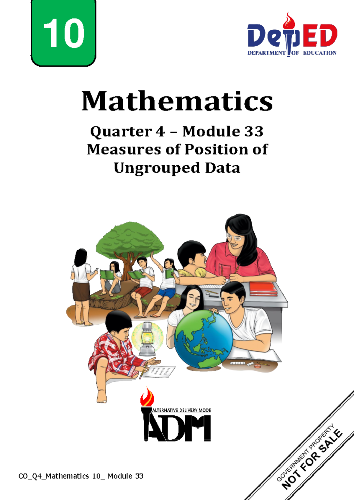 MATH10-Q4-MOD33 Measures of Position for Ungrouped Data Study Guide ...