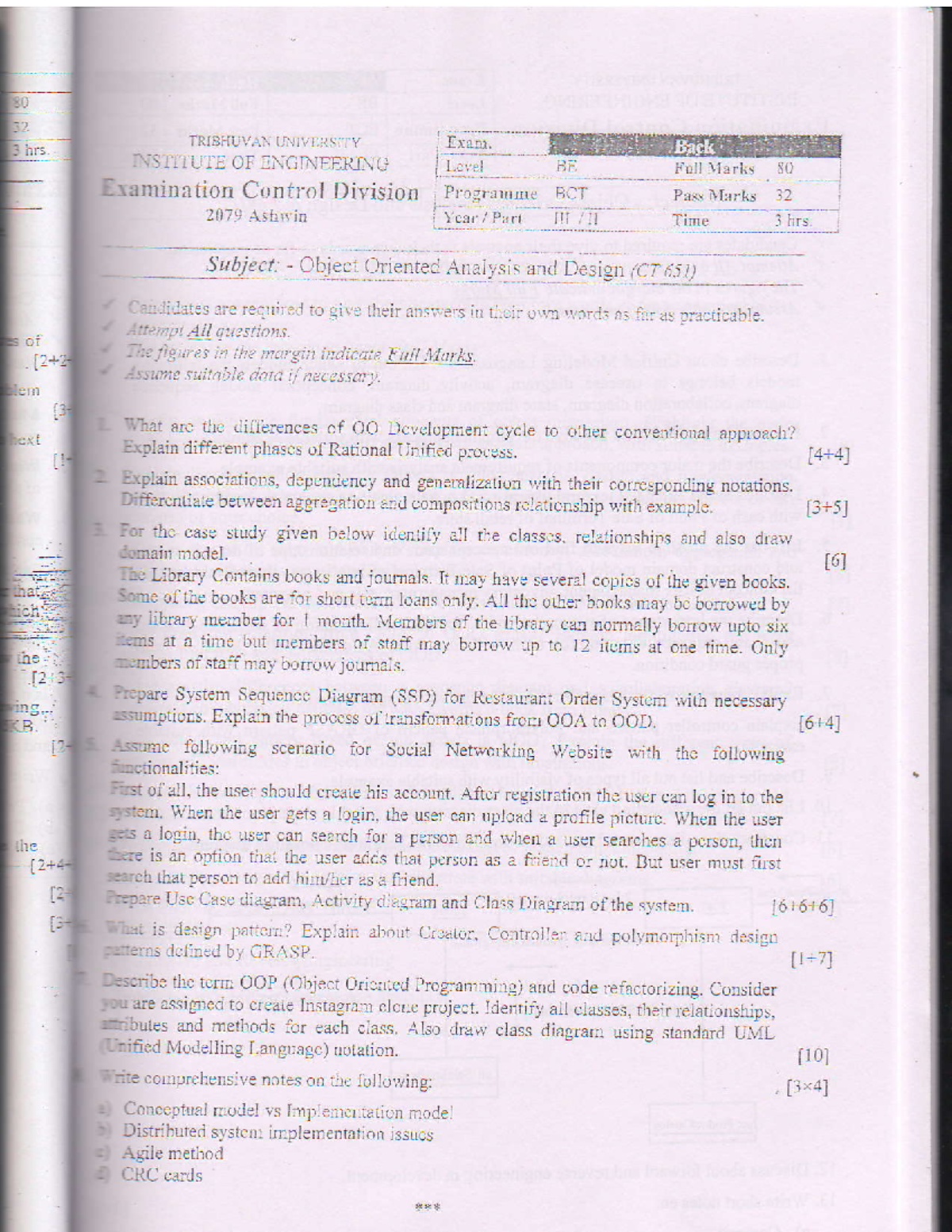 **New Title:** PYQ - Object Oriented Analysis and Design (CT651) Exam ...