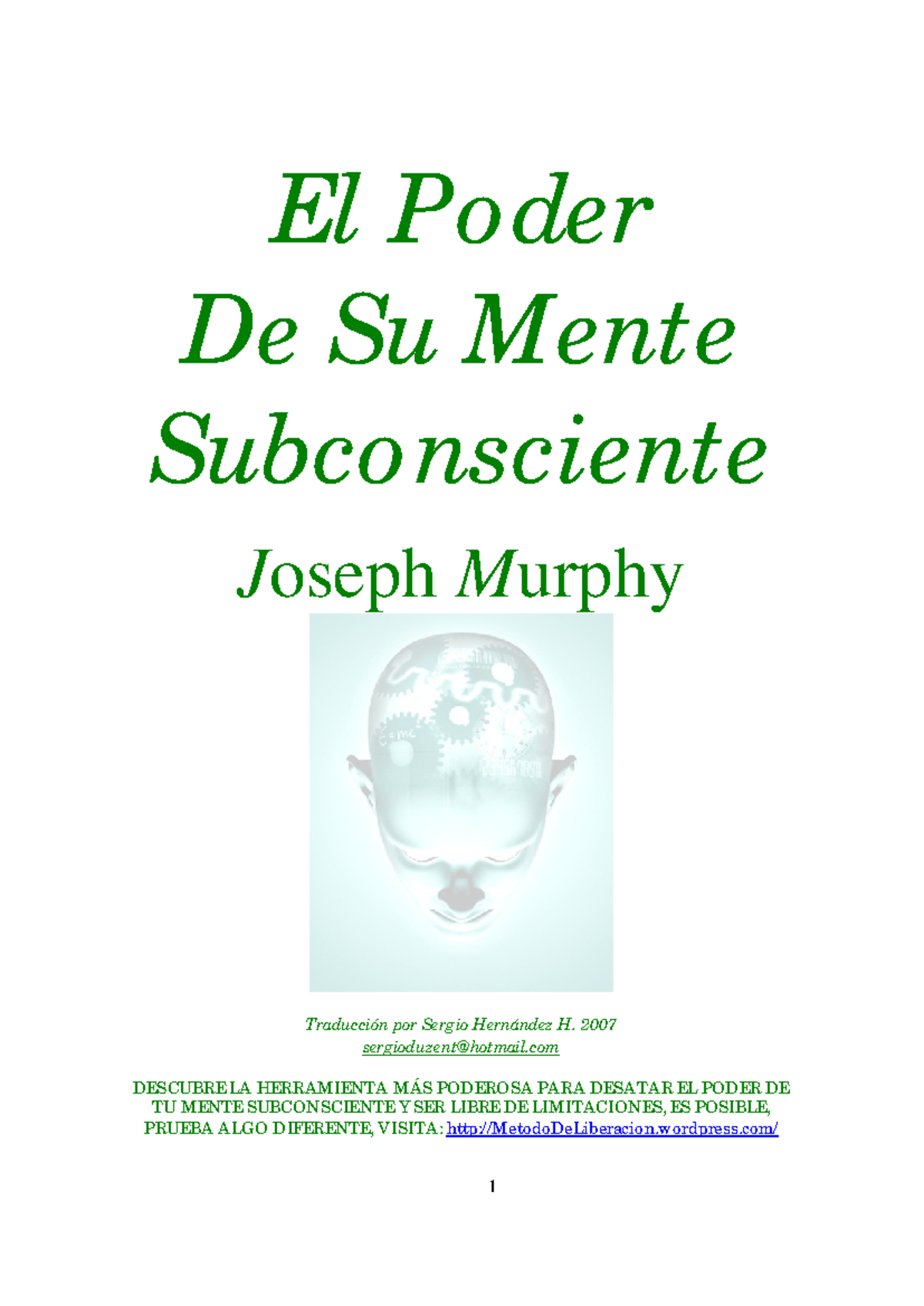 El Poder de Su Mente Subconsciente - Joseph Murphy (Traducción 2007 ...