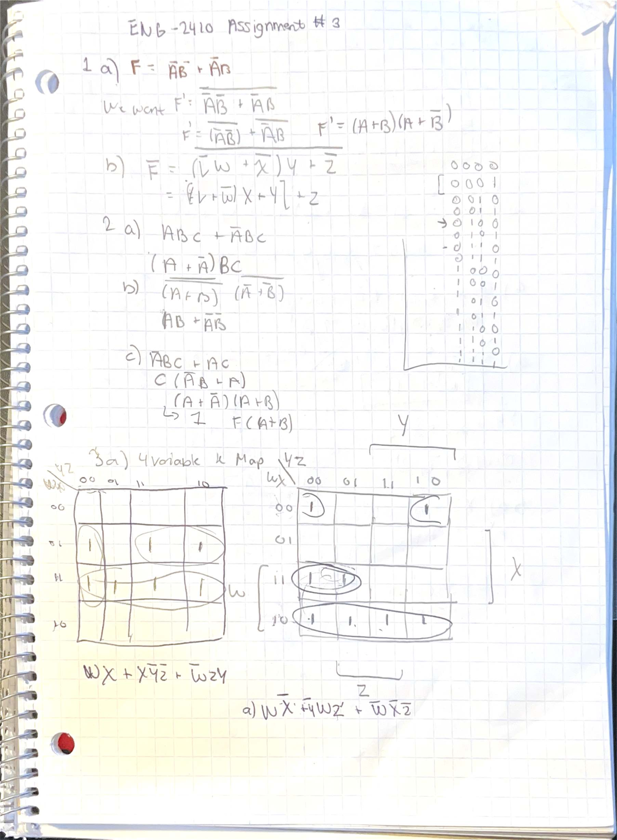 ENG2410 Assignment 3: Logic and Variable Mapping Techniques - Studocu