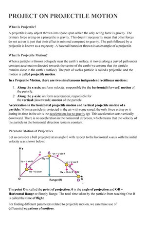 Projectile Motion - Study Notes & Assignments - Studocu