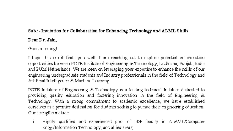 PCTE Engineering Tech & PUM Netherlands Collaboration Proposal - Studocu