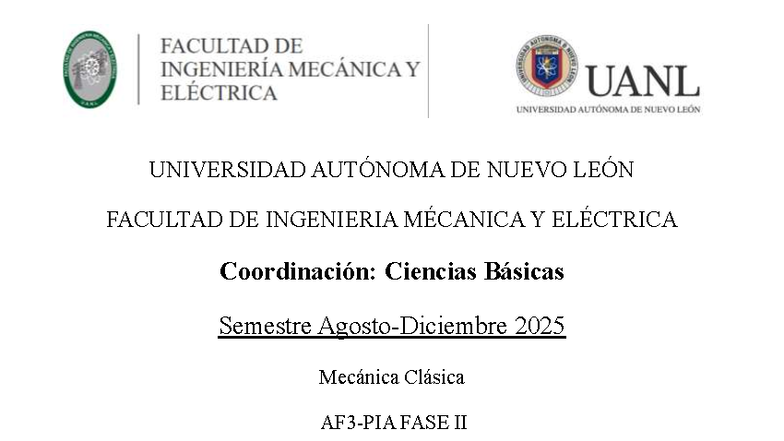 FIME 2025: Proyecto de Investigación en Mecánica Clásica - Fase II - Document Preview