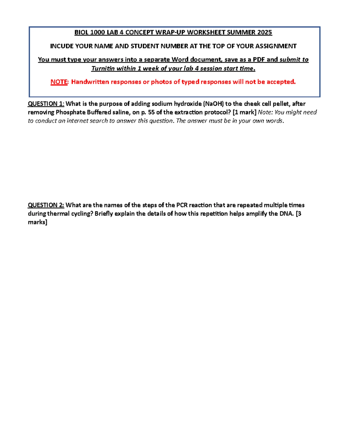 BIOL LAB 4 CONCEPT WORKSHEET - SUMMER 2025 ASSIGNMENT DETAILS - Studocu