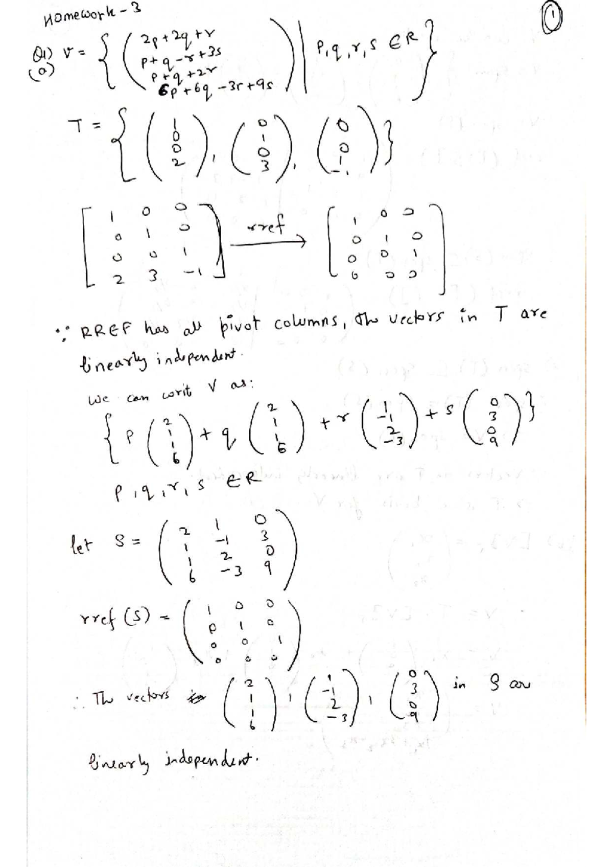 Homework 3 MA1508E: Linear Independence and RREF Concepts - Studocu