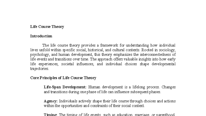 Life Course Theory: Key Concepts and Applications in Criminology - Studocu