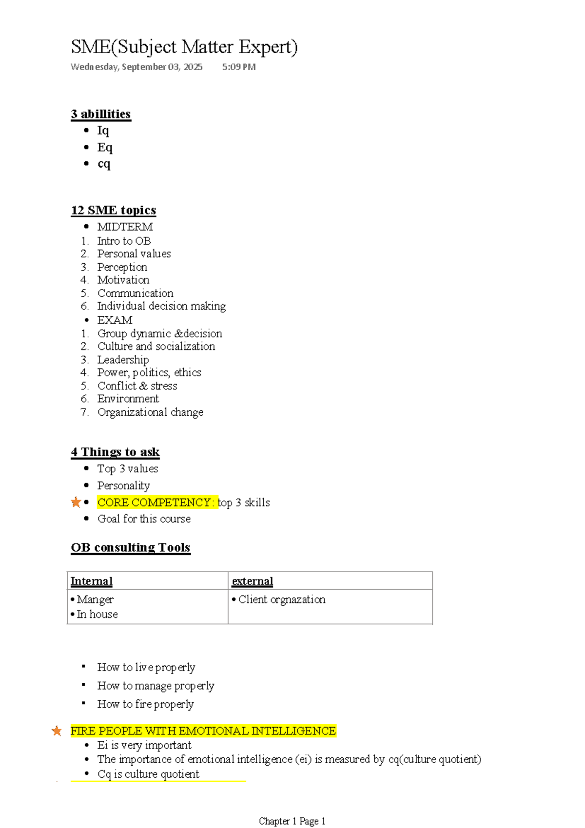 SME Midterm Study Guide: Key Concepts in OB and EI - Studocu