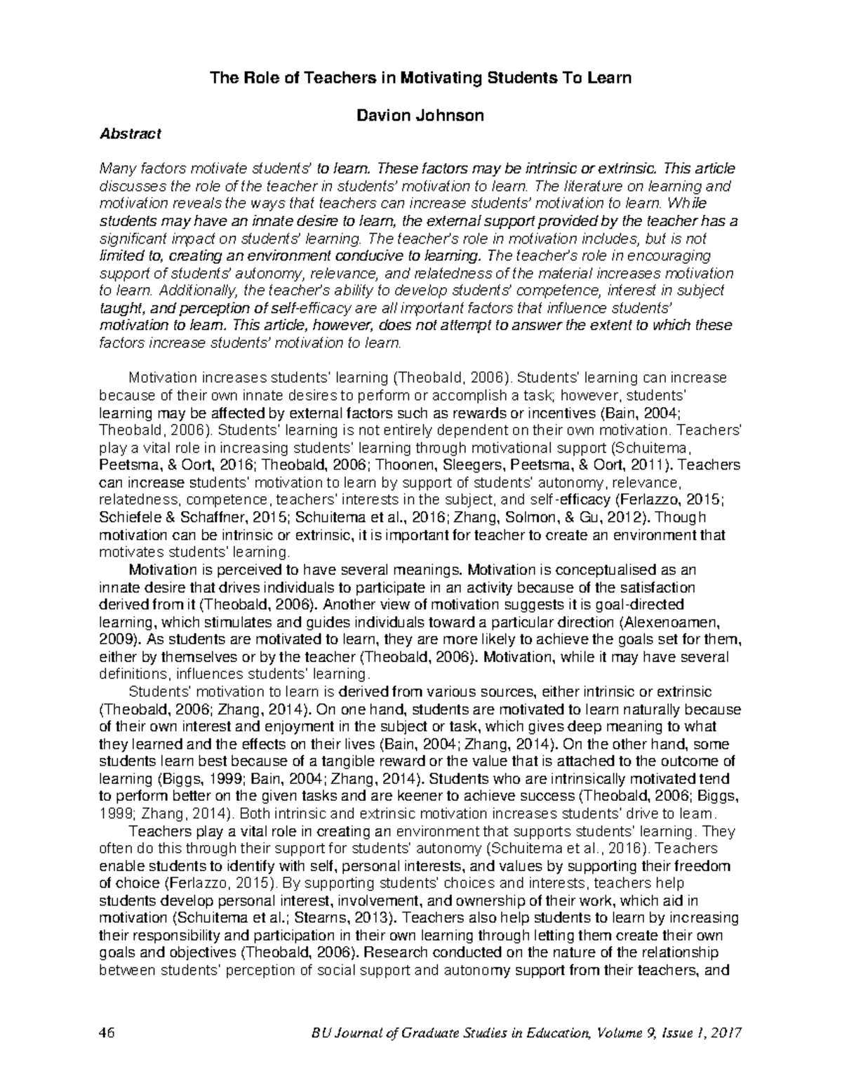 The role of teachers in Motivating Students To learn - Facilitating ...
