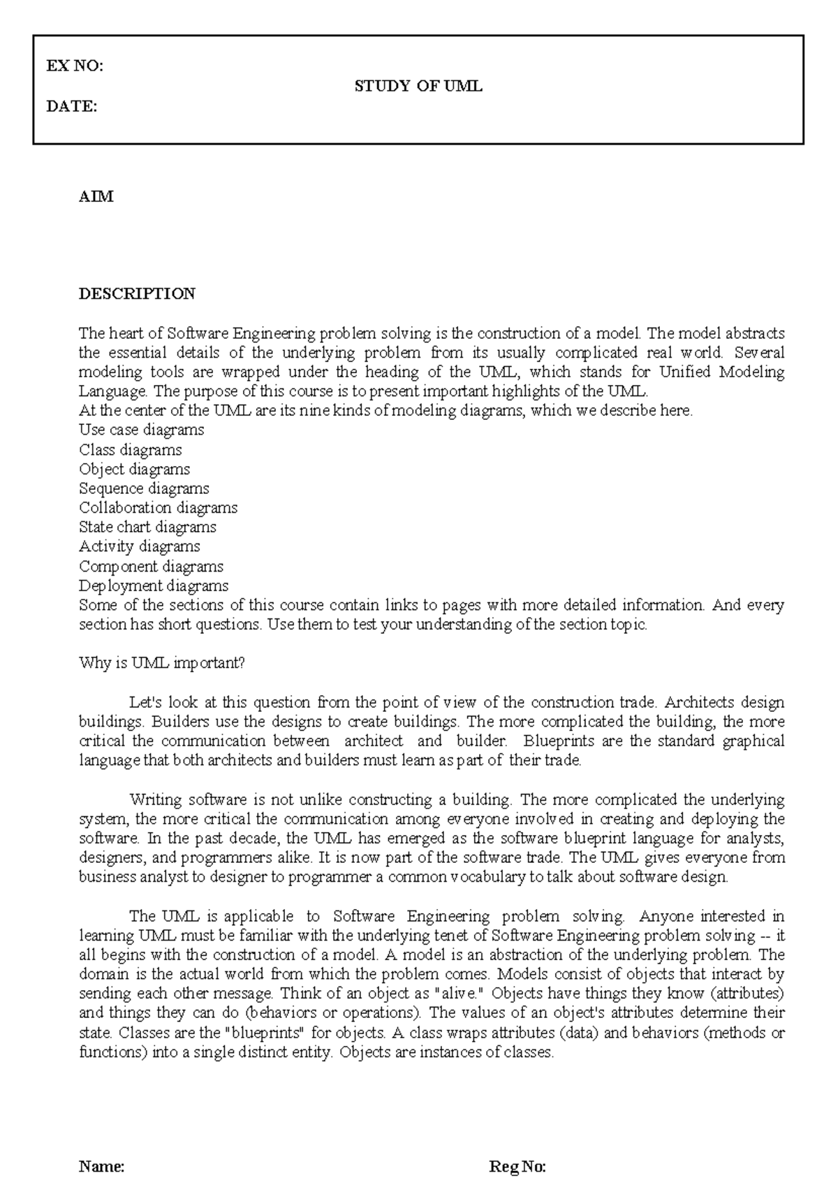 Final OOAD LAB Manual: UML Modeling Techniques and Passport Automation ...