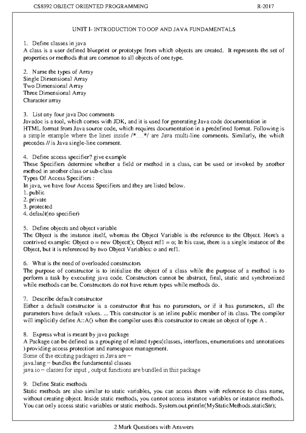 CS8592 OOAD Final Question Bank: Use Case Modeling & UML Diagrams - Studocu