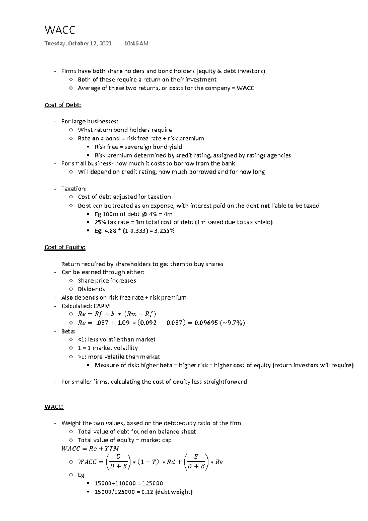 WACC Examples & Calculations: Understanding Weighted Average Cost of ...