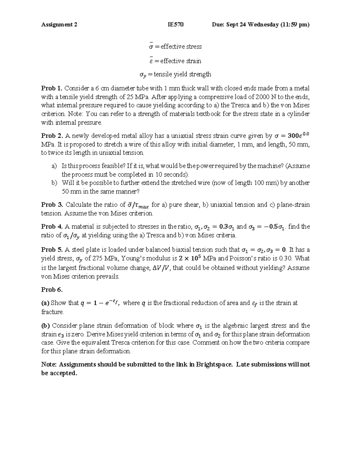 Ie570 assignment 2 effective stress and strain analysis studocu