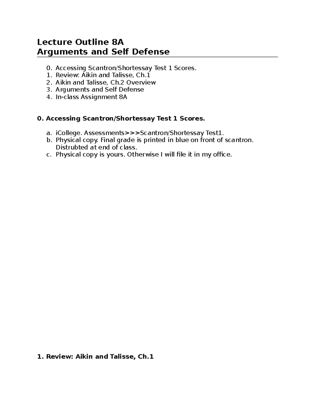 Final Exam Review: Arguments and Self Defense - Aikin & Talisse Ch. 1-2 ...