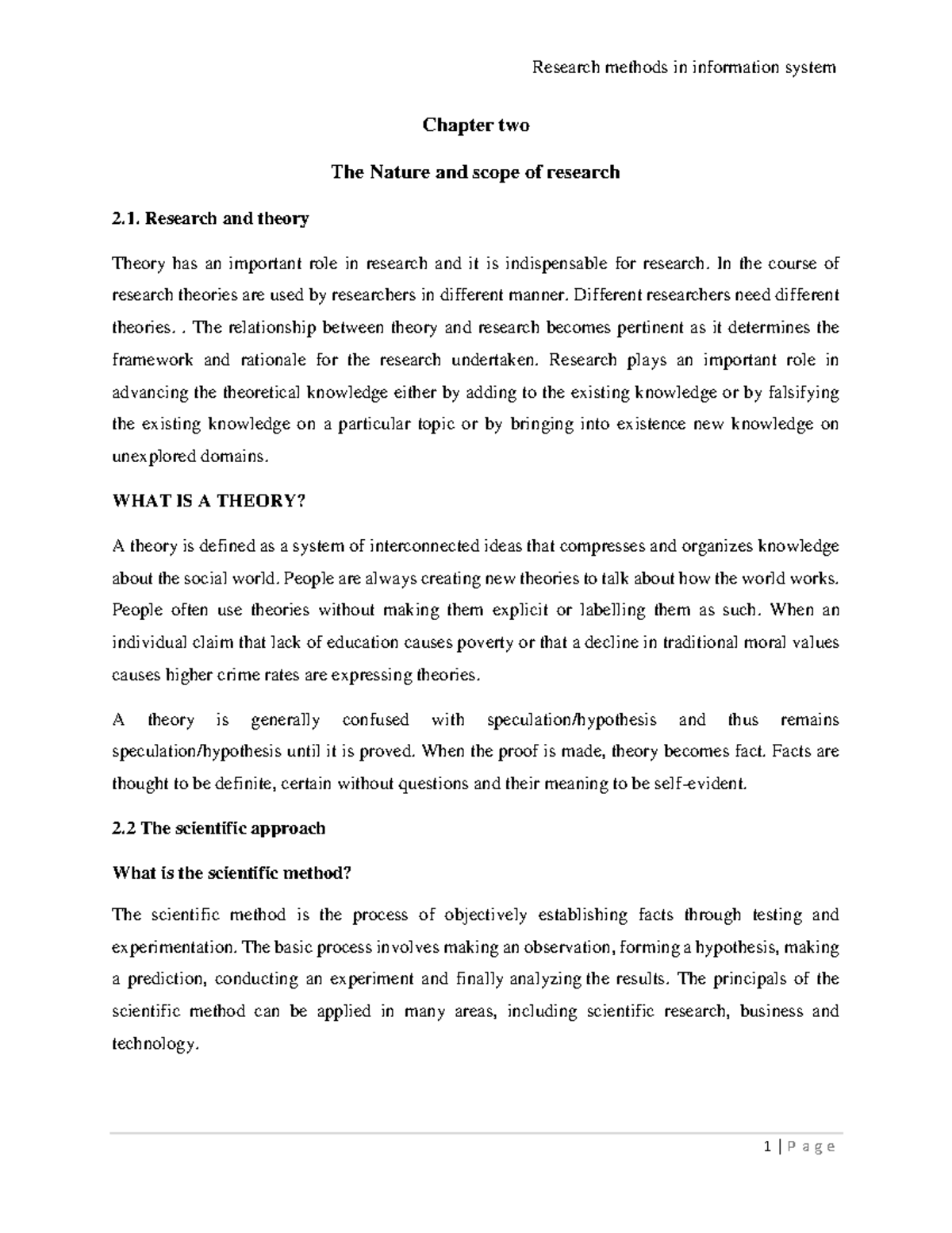 RMIS Chapter 2: The Nature and Scope of Research Explained - Studocu