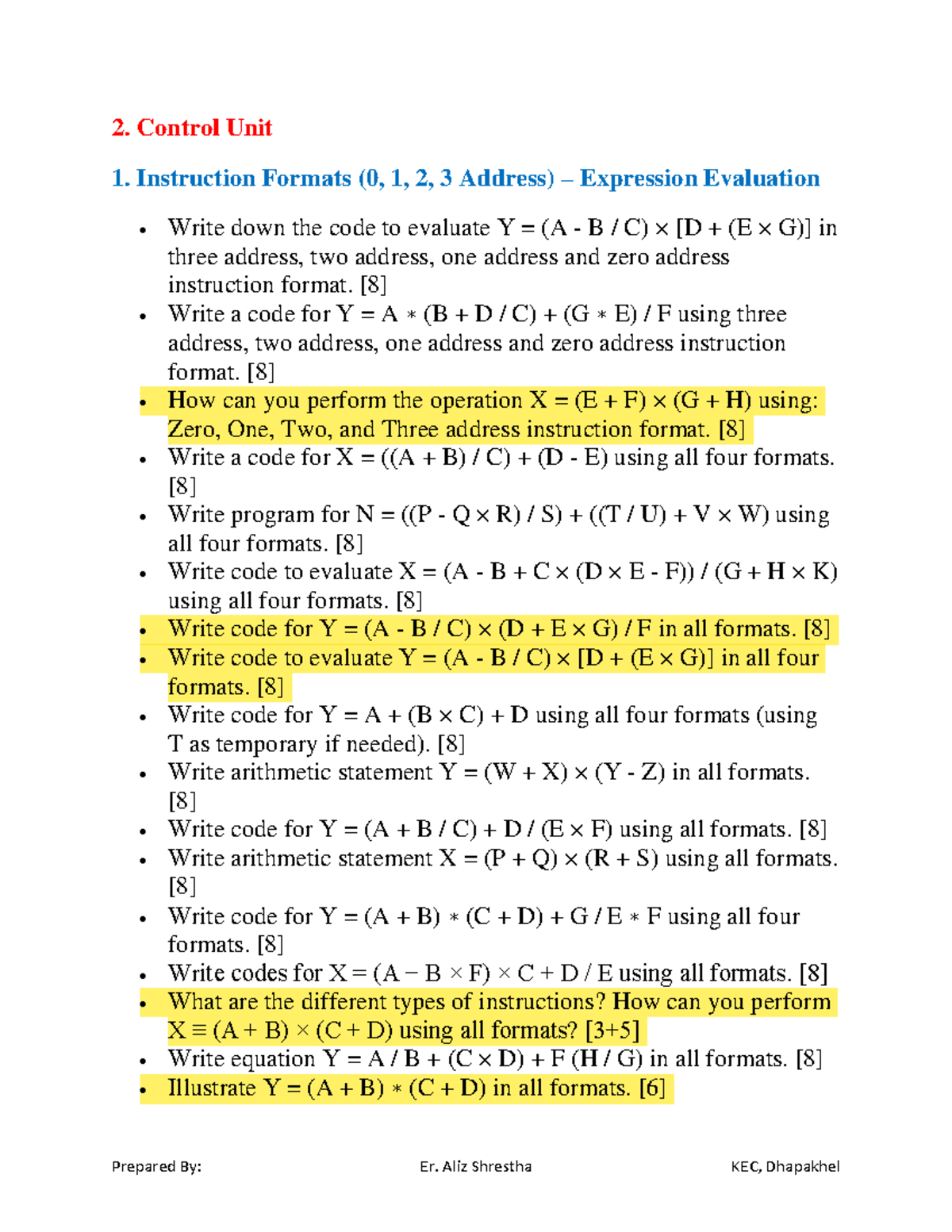 Chapter 2 Assignment: Instruction Formats & ALU Design - Studocu