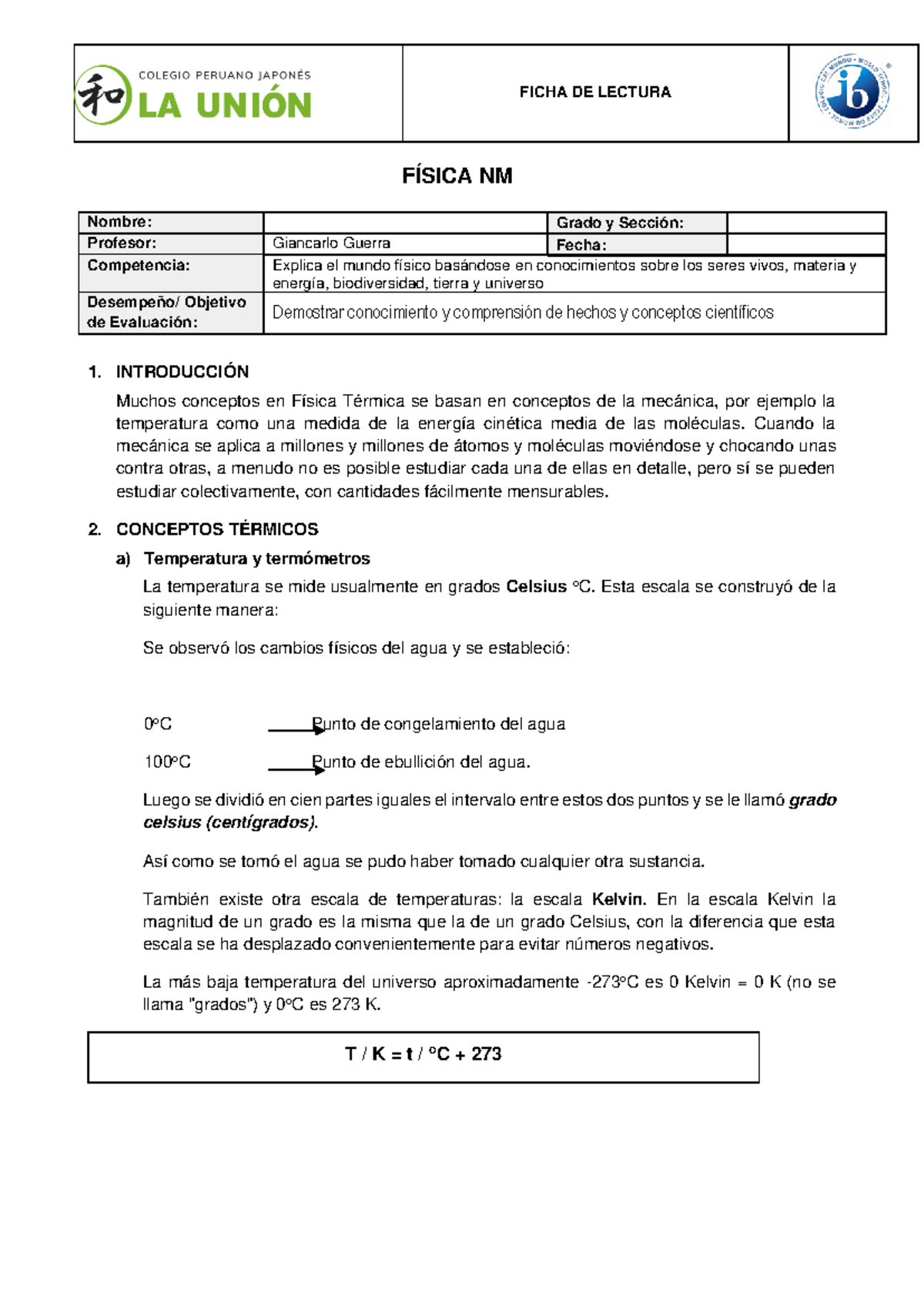 Notas de Física Térmica y Termodinámica - G11 IB - Studocu