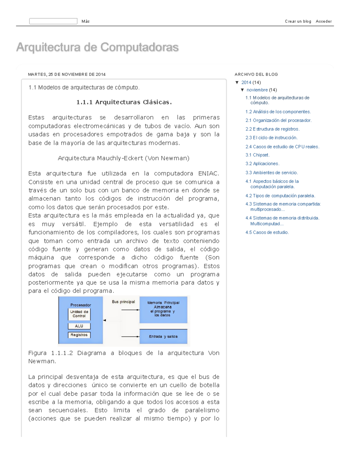 Arquitectura de Computadoras 1.1 Modelos de arquitecturas de cómputo ...