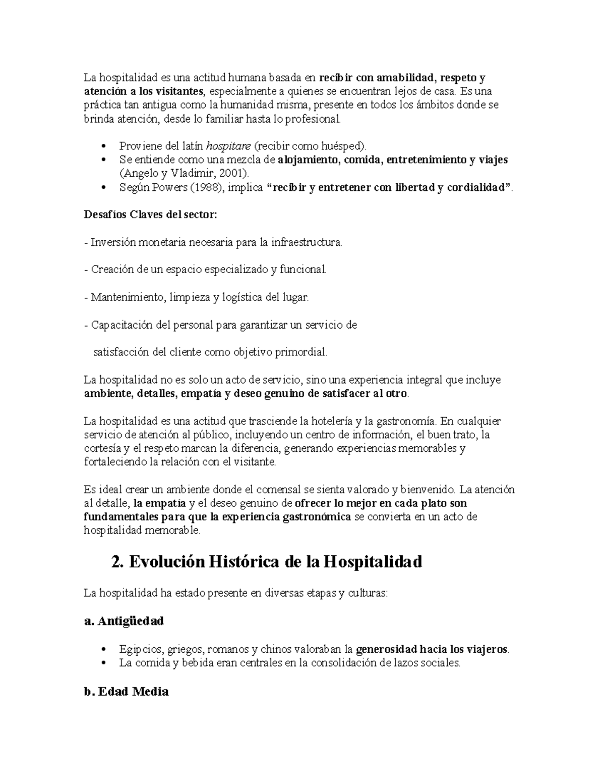 Servicio 1 - Apuntes sobre Hospitalidad y Gastronomía - Studocu