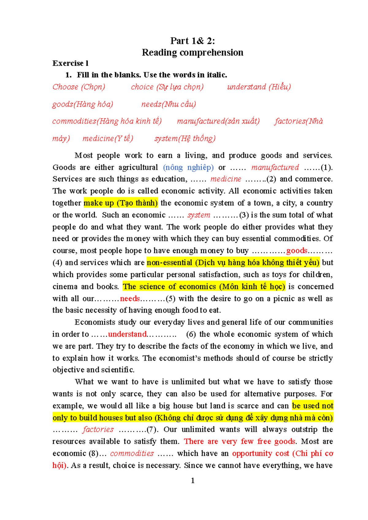 English 4: Self-Study and Reading Comprehension Exercises - Studocu