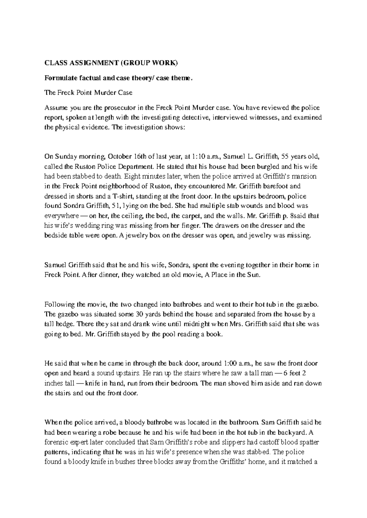 Class Assignment Trial Advocacy - CLASS ASSIGNMENT (GROUP WORK ...