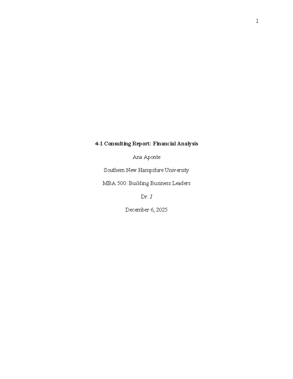 MBA 500: Consulting Report on Financial Performance Analysis - Studocu
