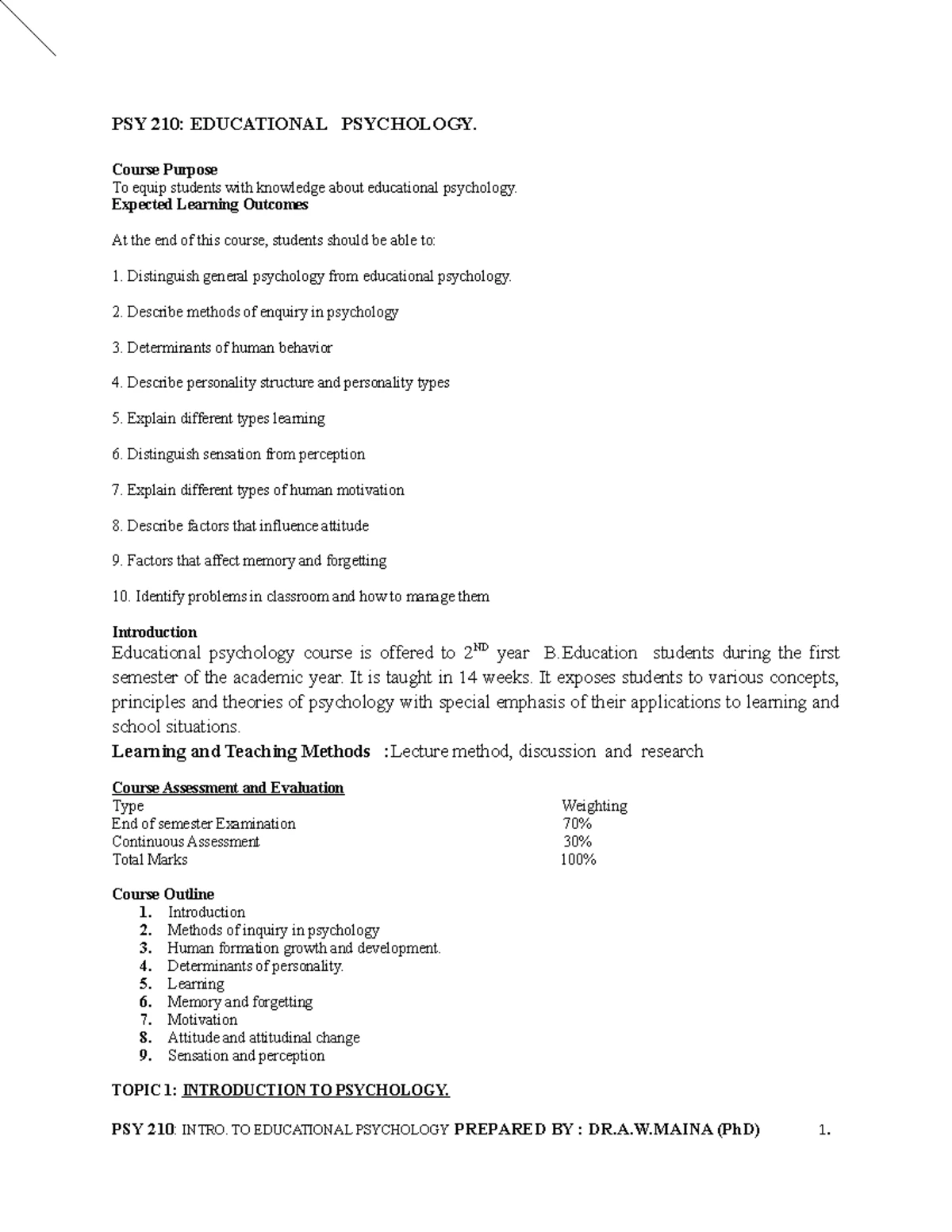 Workplace Stress - lecture notes - CAUSES OF STRESS AT WORKPLACES Name ...