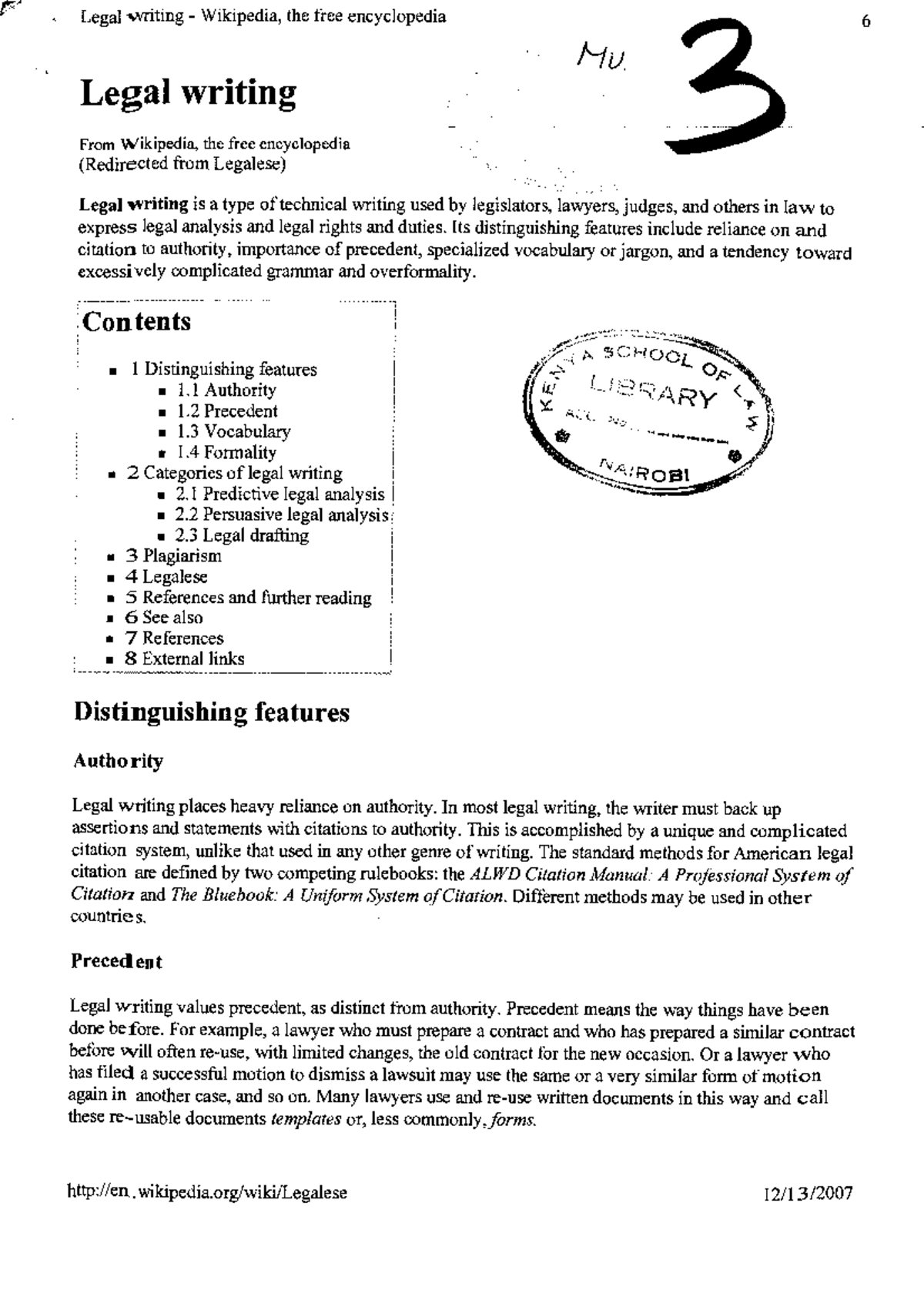 3 Legal Writing - Legal Writing and Drafting - Studocu