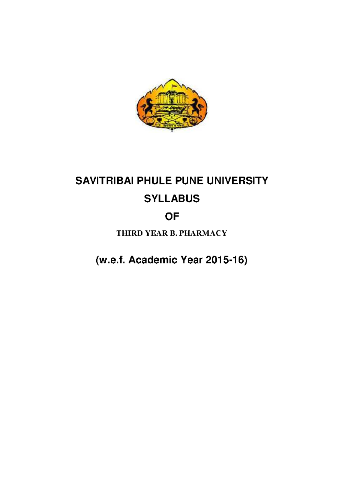TY-BPharm Syllabus: Third Year Pharmacy (Semester V) Overview - Studocu