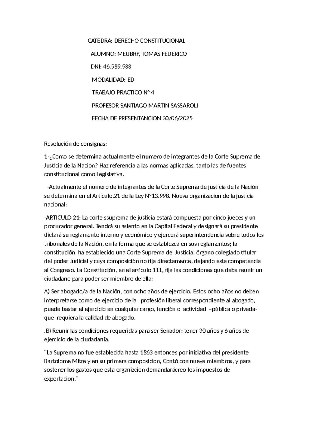 TP4: Análisis de la Corte Suprema de Justicia en Argentina - Studocu