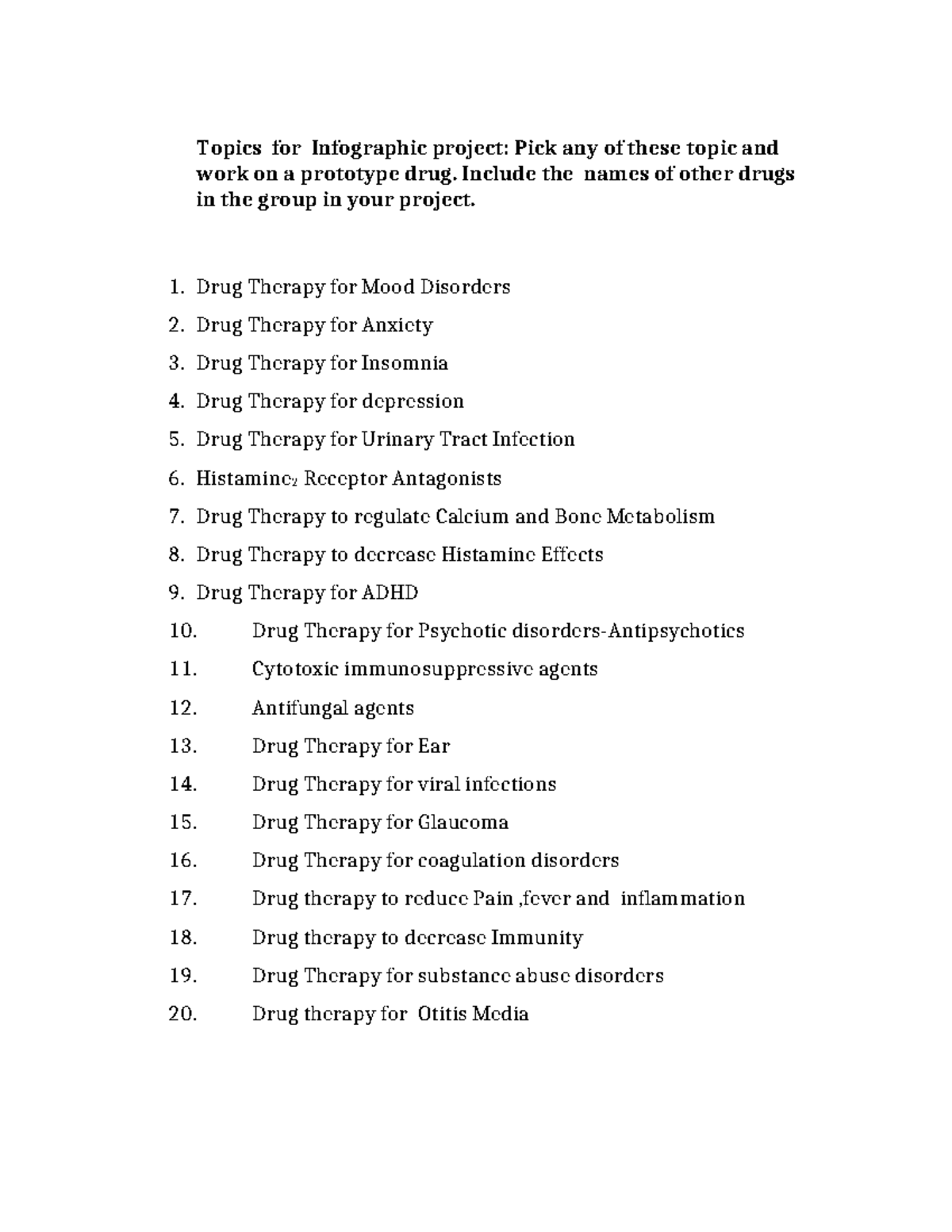 Infographic Assignment - Topics for Infographic project: Pick any of ...
