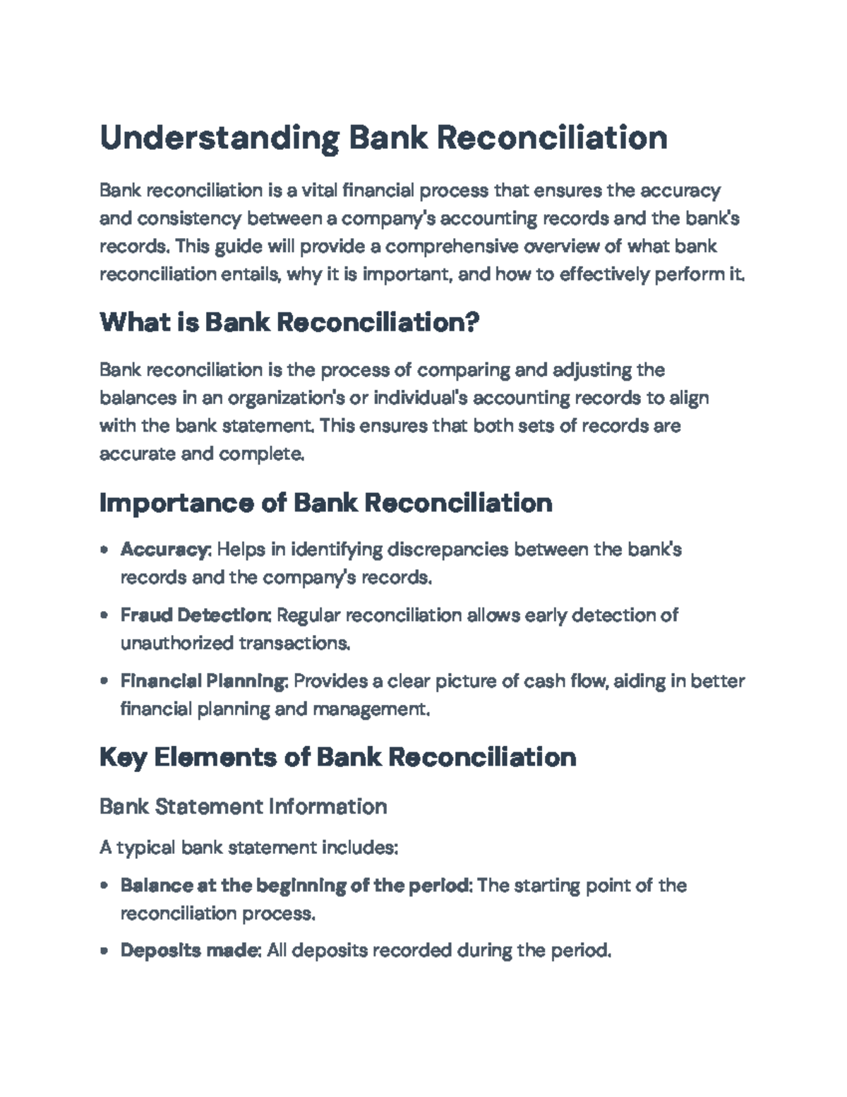 Bank Reconciliation Process Guide: Ensuring Financial Accuracy ...