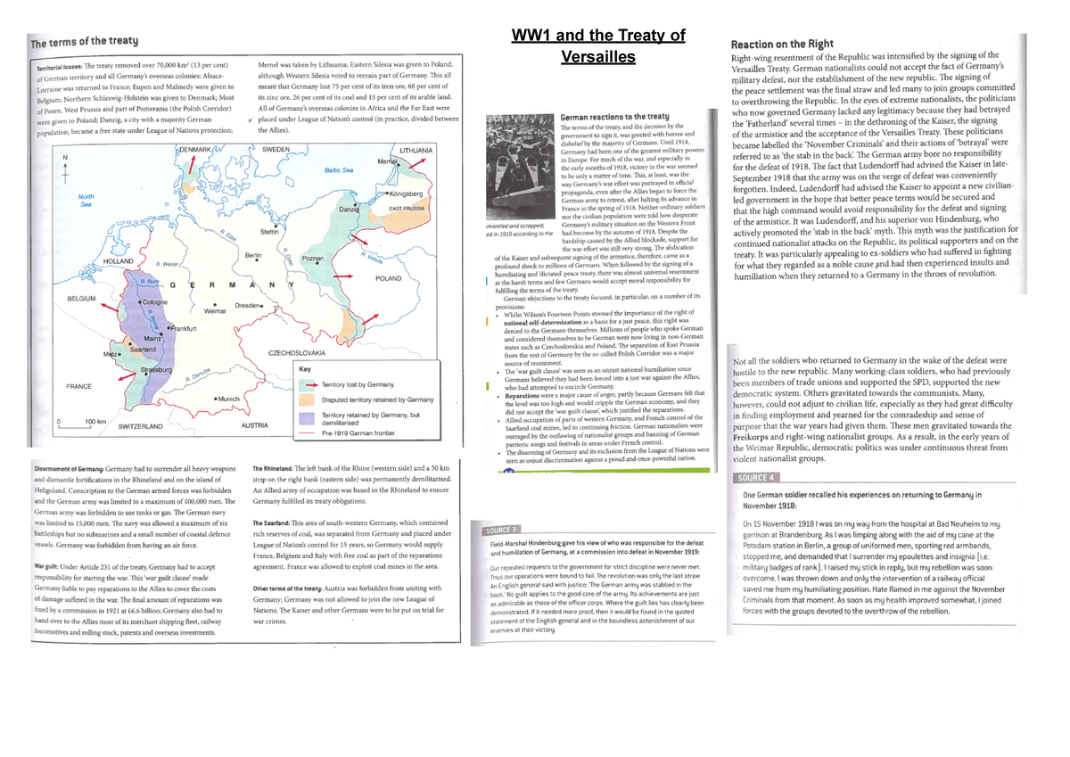 Analyzing WW1: Treaty of Versailles and Economic Impact - WW1 and the ...