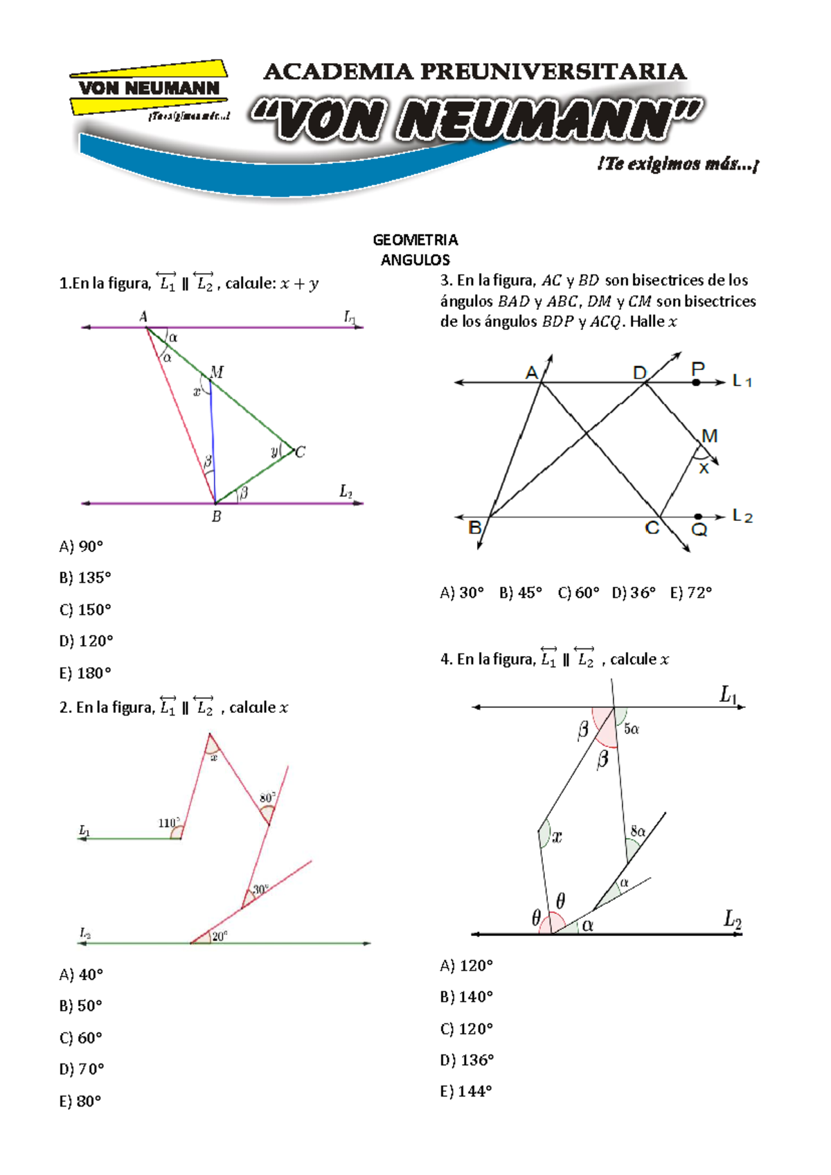 AN UNI GE S1 - Práctica de Cálculo de Ángulos y Bisectrices - Studocu