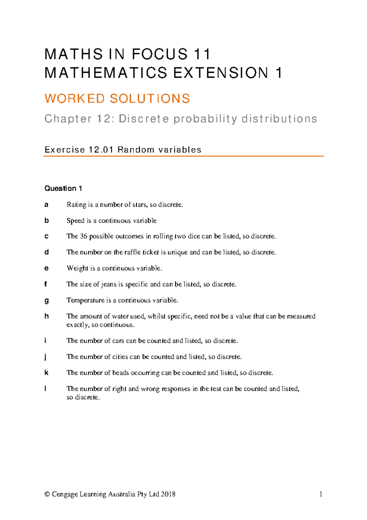Year 11 Maths Extension 1 Chapter 12 Worked Solutions - Studocu