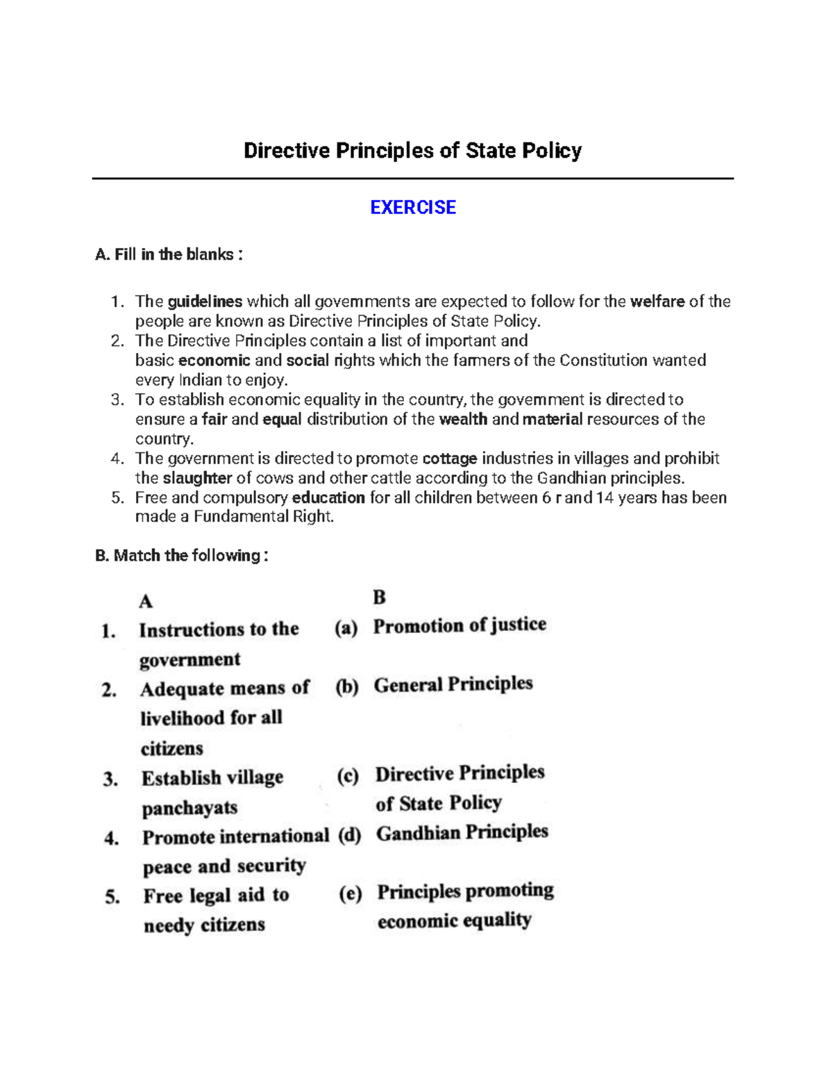 Directive Principles of State Policy: Key Guidelines for Governance ...