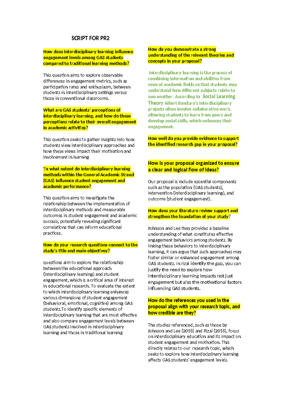 Script FOR chemistry - SCRIPT FOR PR How does interdisciplinary ...