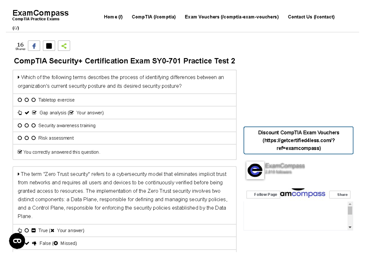 CompTIA Security+ Certification Exam SY0-701 Practice Test 2 - Studocu
