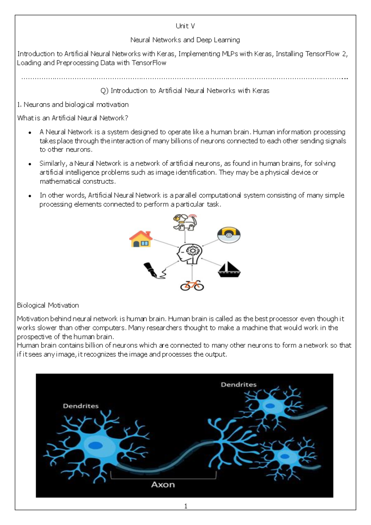 Unit V: Neural Networks & Deep Learning - MLPs with Keras & TensorFlow ...