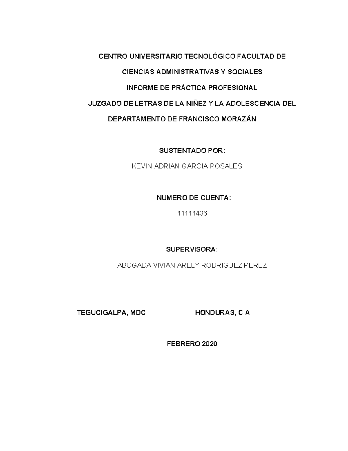 Informe de Práctica Profesional en Juzgado de Letras - Derecho 2020 ...