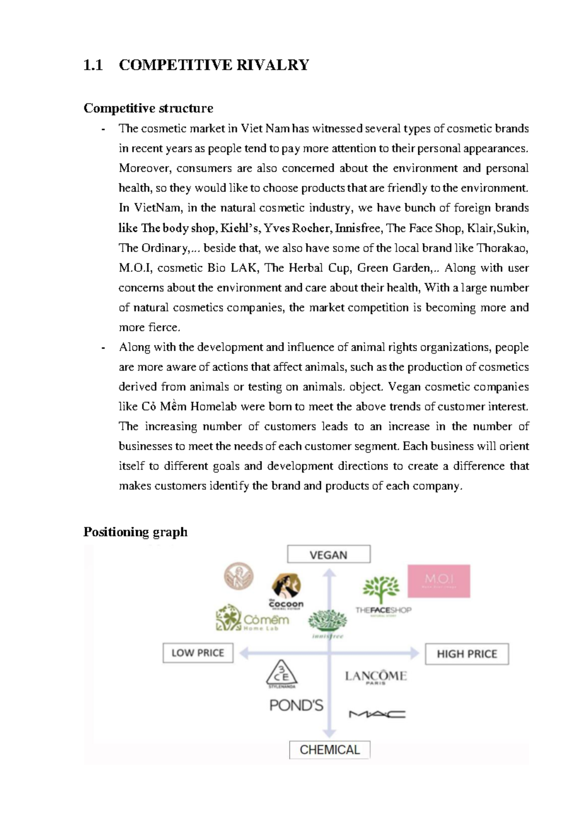 Report-comem - 1 COMPETITIVE RIVALRY Competitive structure The cosmetic ...