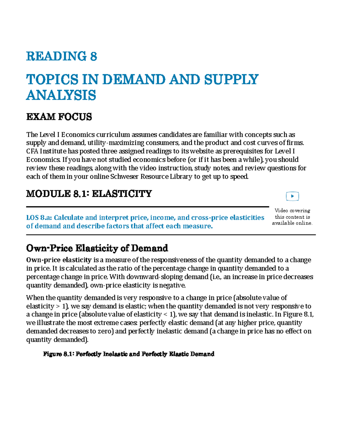 Economics - Topics in Demand and Supply Analysis for Level I Exam - Studocu