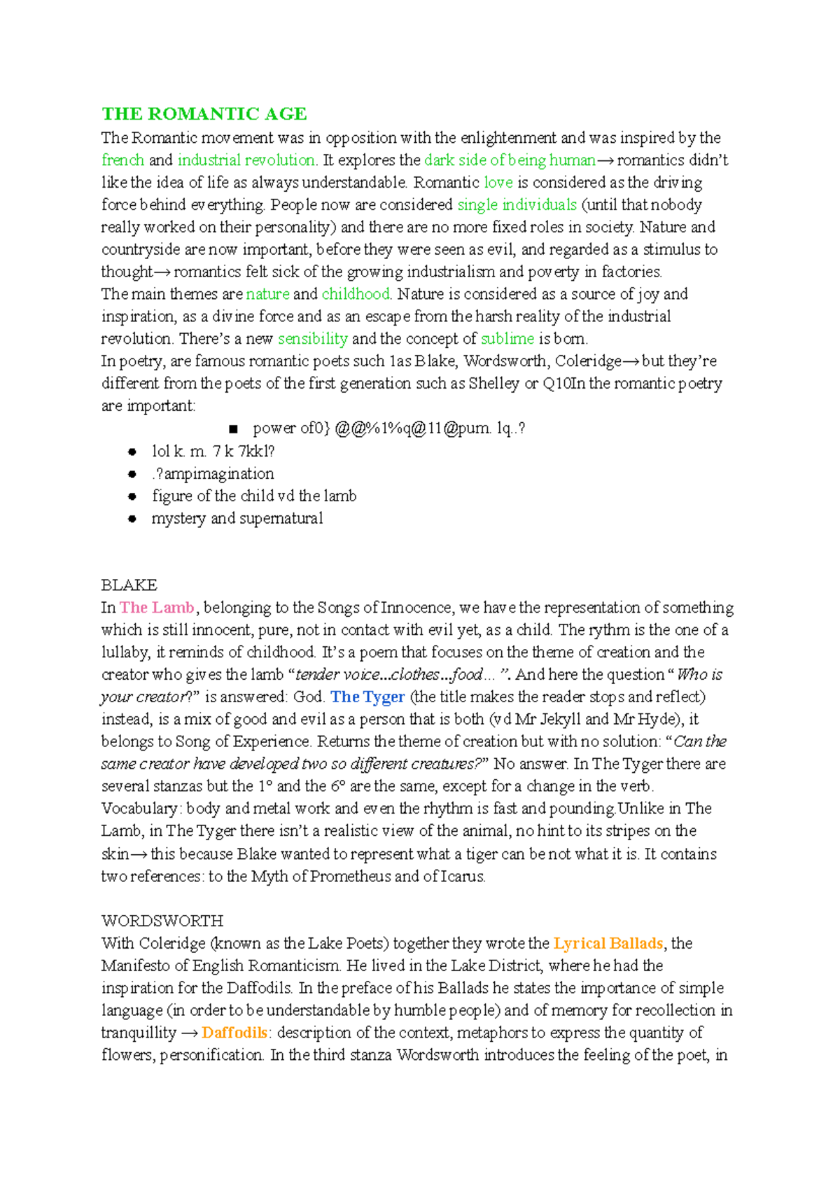 ENG 101: The Romantic Age - Themes, Poets, and Literary Analysis - Studocu