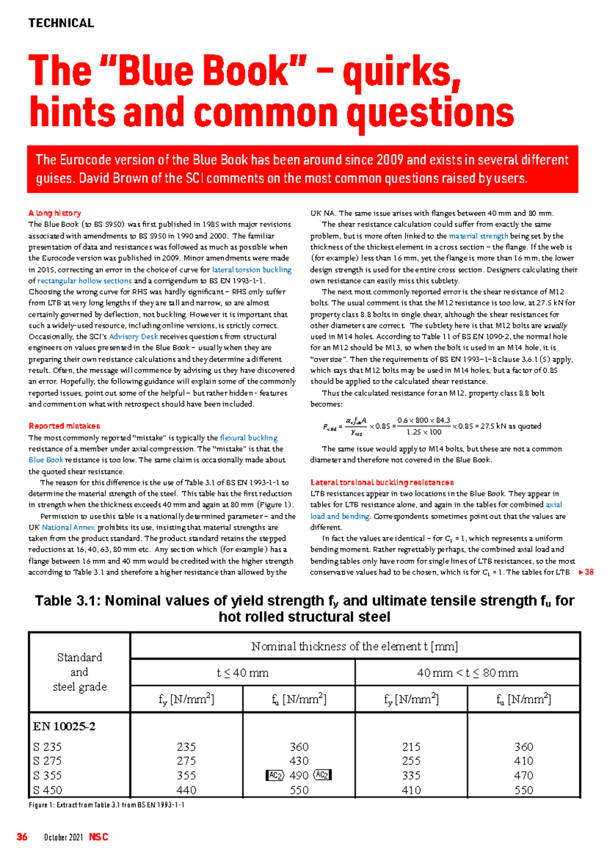 NSC TECHNICAL 2021: Common Questions on Eurocode Blue Book - Studocu