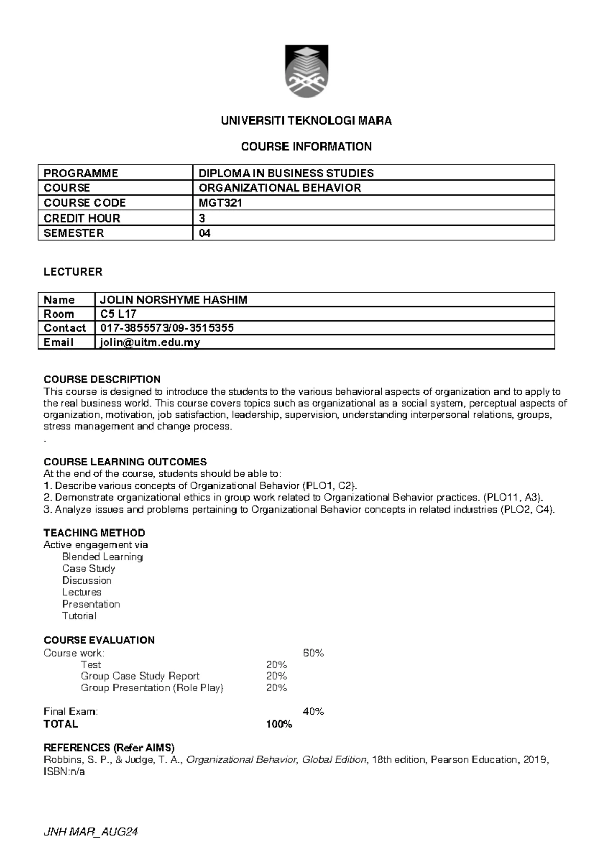 MGT340 Assignment 2: Group Report Presentation Guidelines (OCT24) - Studocu