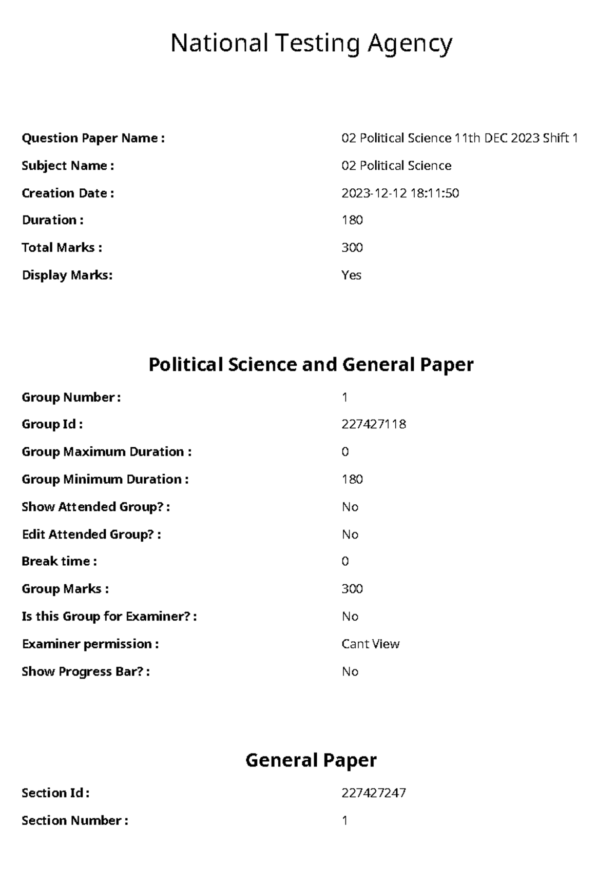 UGC NET Political Science Question Paper - 11th Dec 2023 Shift 1 - Studocu