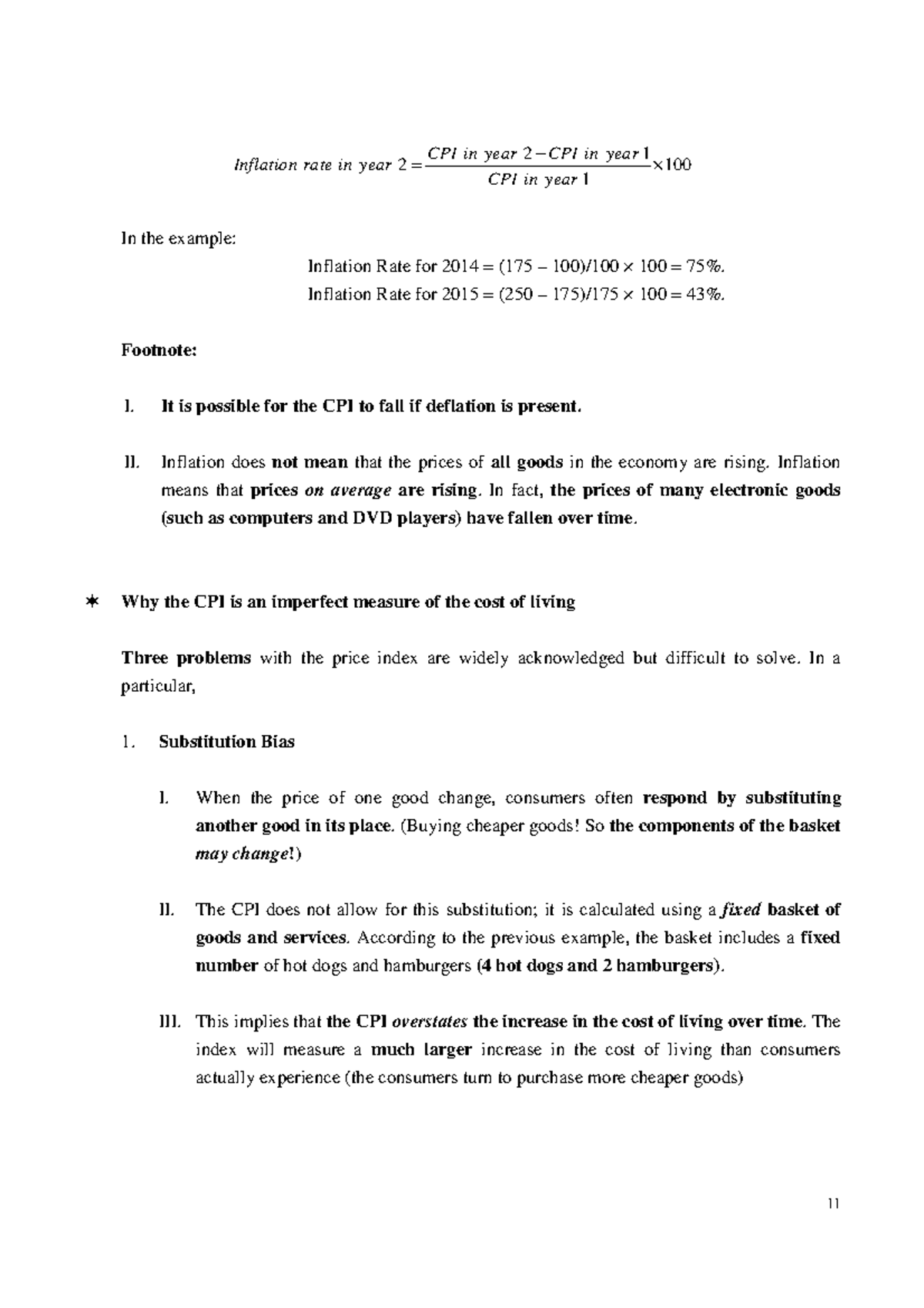 Lecture Notes on Inflation Rate and CPI Analysis - ECON 101 - Studocu